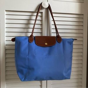 Longchamp | Le Pliage Small Long Handle Bag in Blue